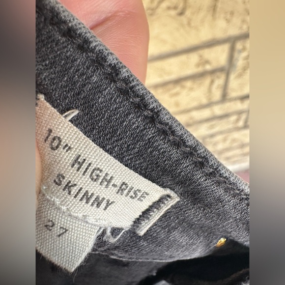 Madewell Jeans 10” High Rise Skinny Jeans Black Gold Metallic Dots Size 27 - Picture 10 of 12